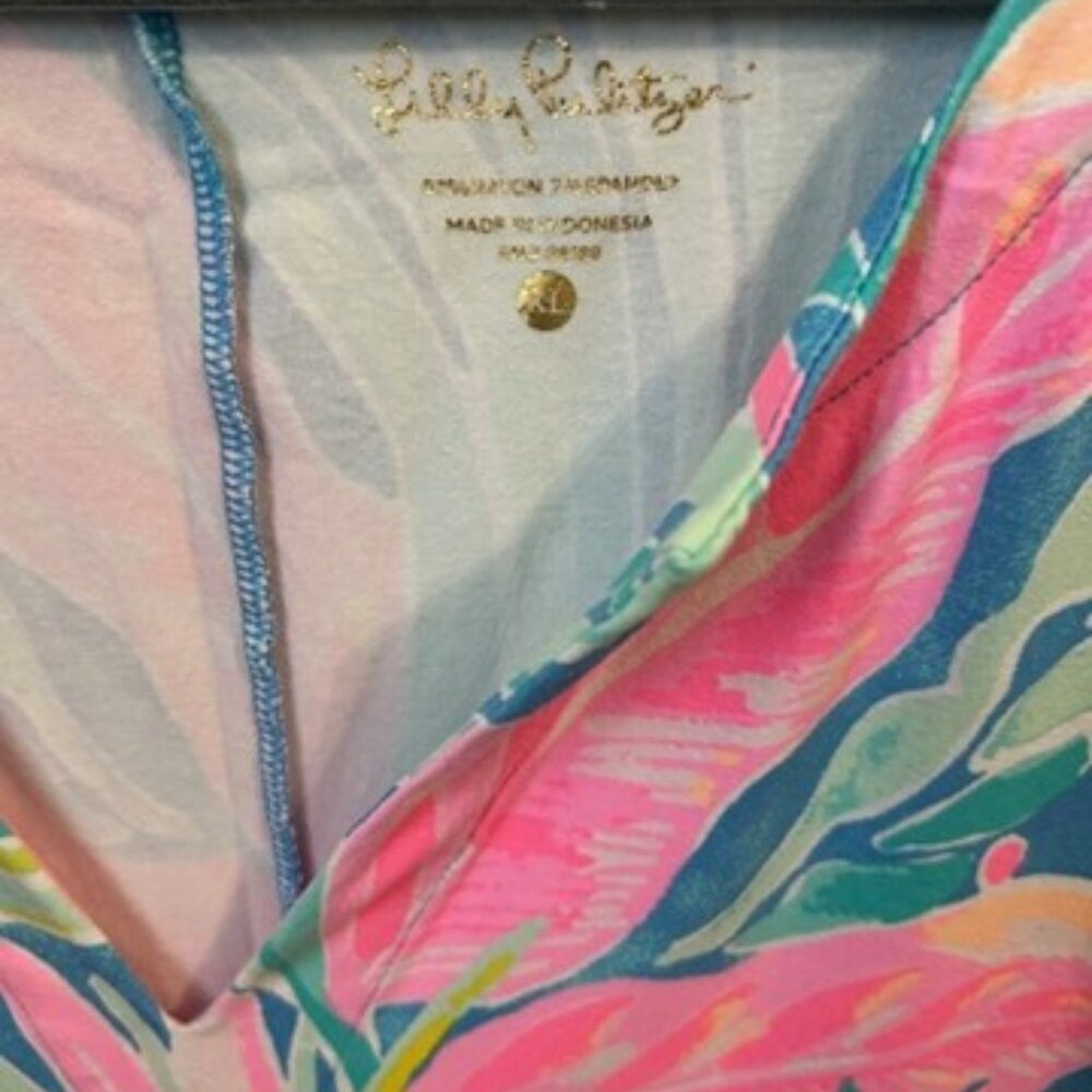 Lilly Pulitzer Sophiletta Dress Women’s XL Show Stopper Flamingo Print Stretch - Picture 4 of 5